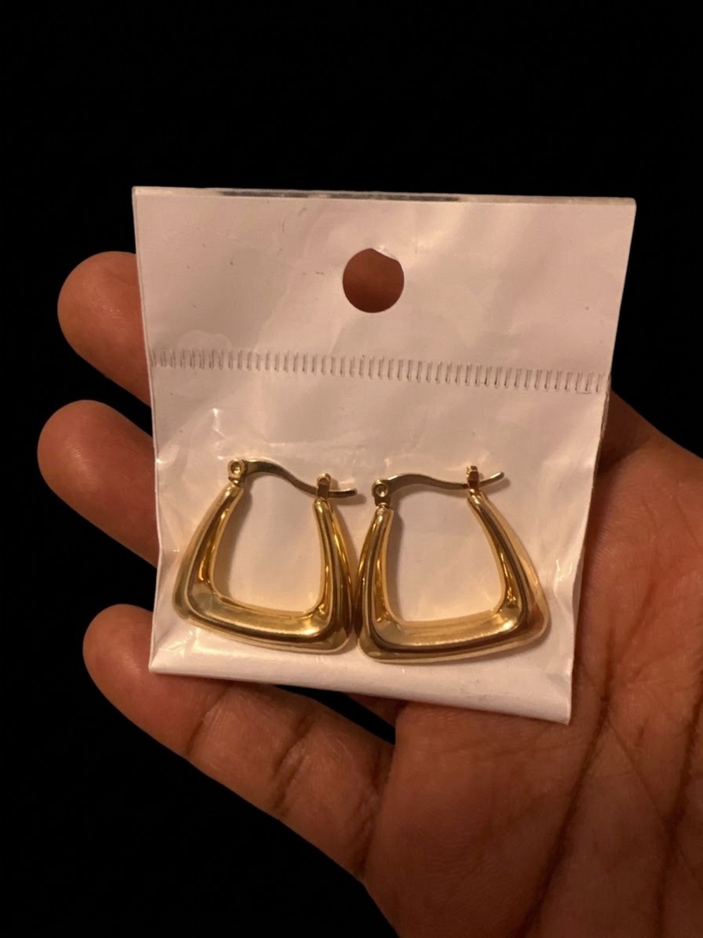 Gold Triangle Hoop Earrings - Women Jewelry